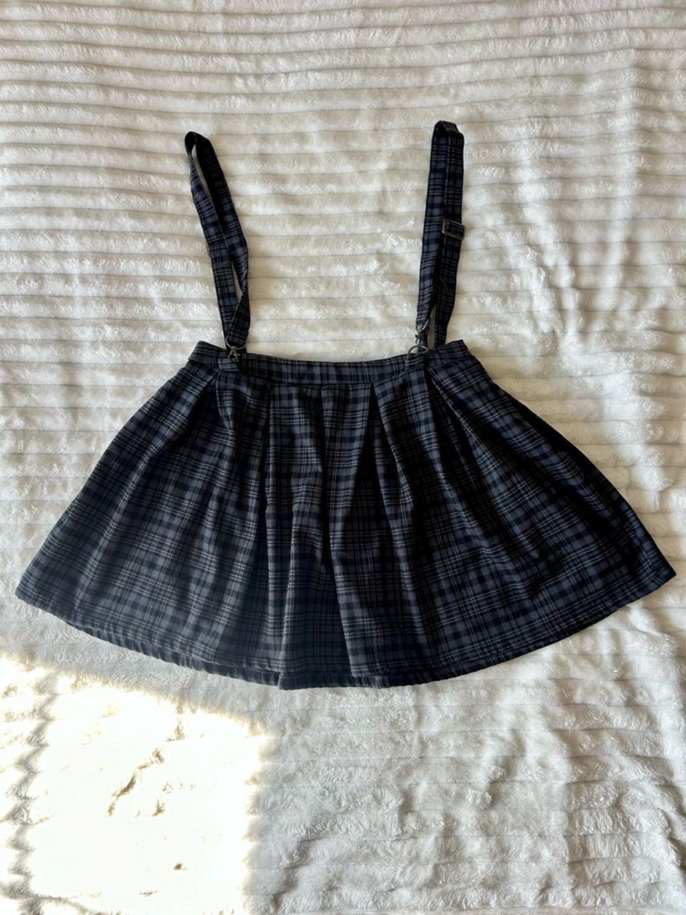 🖤 Plaid Skirt with Strap Detail – Grunge Chic ✨